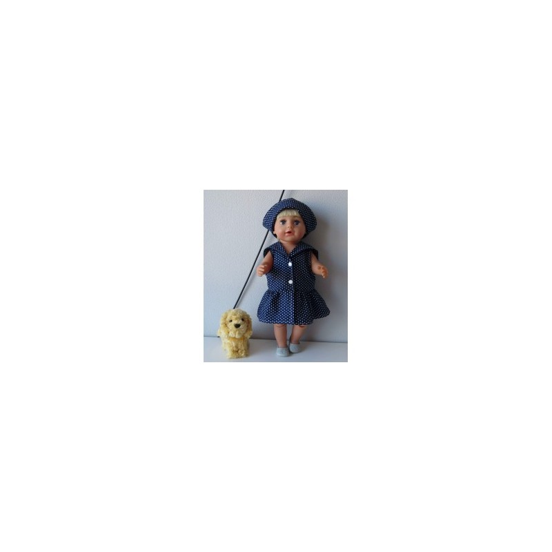 matrozenjurk donker blauw sterren baby born 43cm