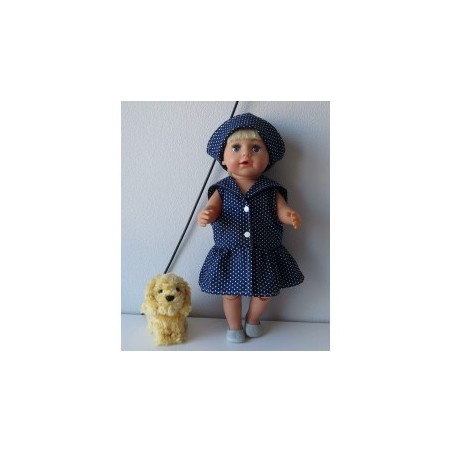 matrozenjurk donker blauw sterren baby born 43cm