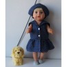 matrozenjurk donker blauw sterren baby born 43cm