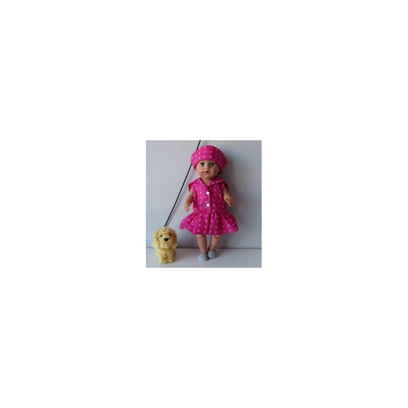 matrozenjurk roze ankers baby born 43cm