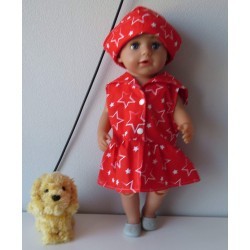 matrozenjurk rood sterren baby born 43cm
