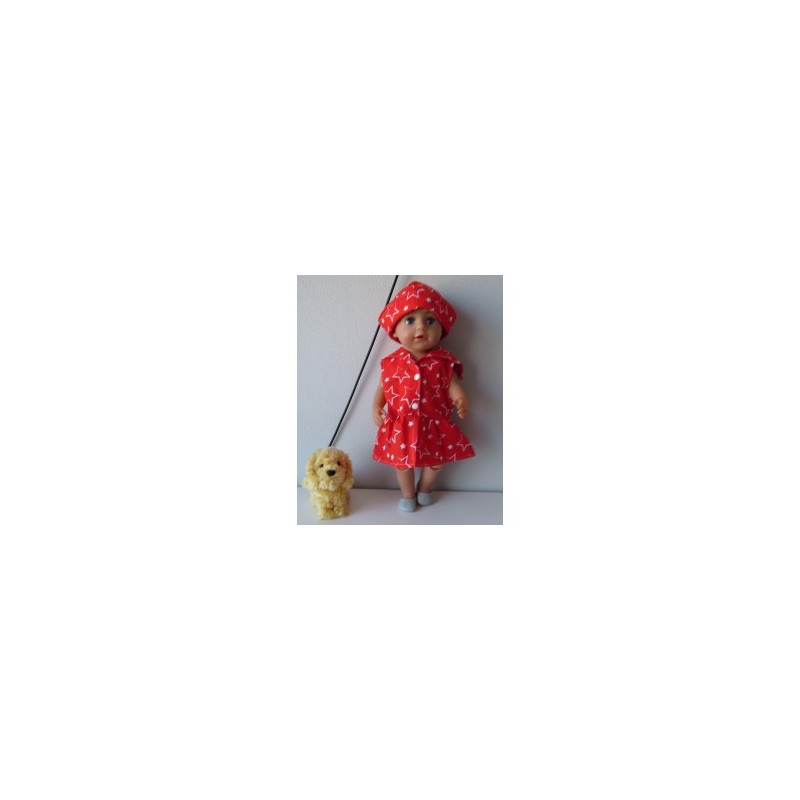 matrozenjurk rood sterren baby born 43cm