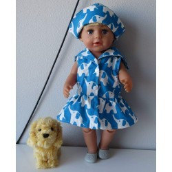 matrozenjurk blauw olifanten  baby born 43cm