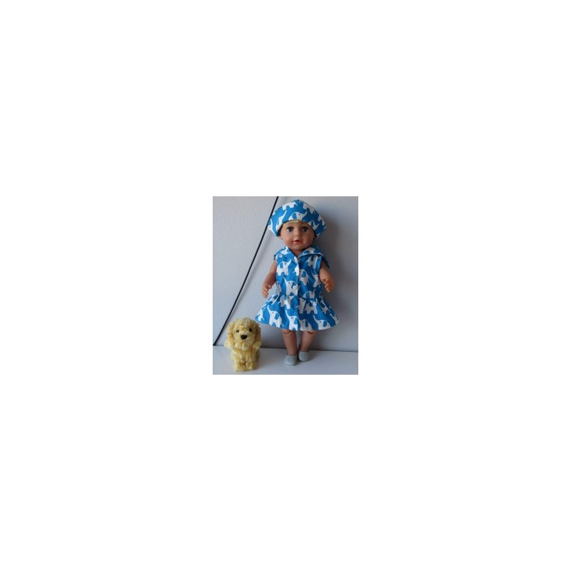 matrozenjurk blauw olifanten  baby born 43cm