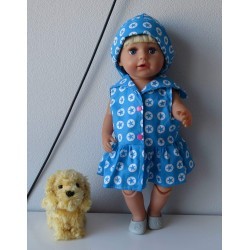 matrozenjurk blauw sterren baby born 43cm