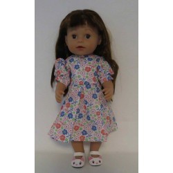 nettejurk wit met bloemen baby born 43cm
