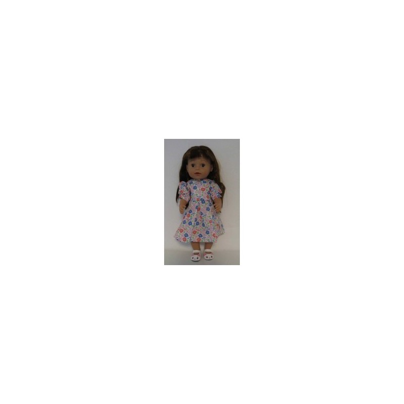 nettejurk wit met bloemen baby born 43cm
