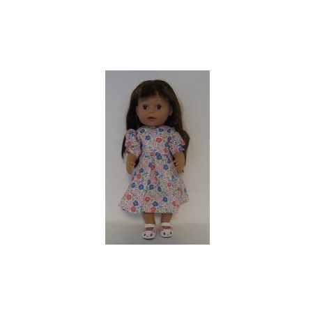 nettejurk wit met bloemen baby born 43cm
