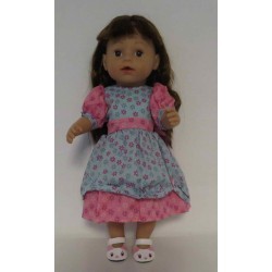 lievejurk roze groen bloemen baby born 43cm