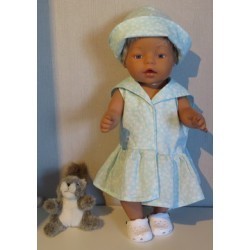 matrozenjurk mint bloemen baby born 43cm