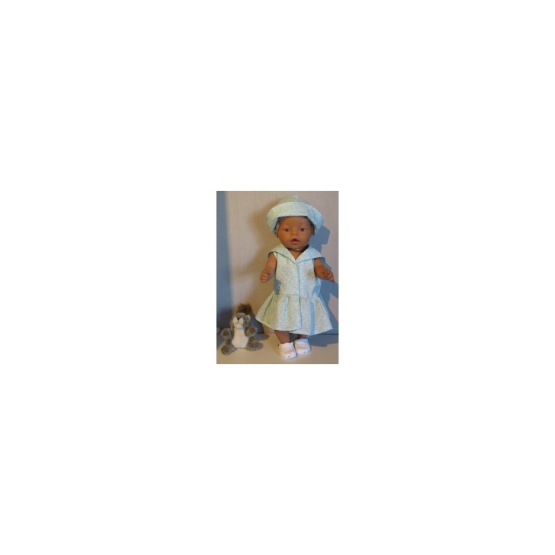 matrozenjurk mint bloemen baby born 43cm