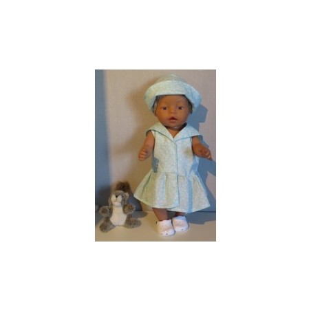matrozenjurk mint bloemen baby born 43cm