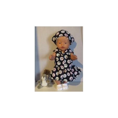 matrozenjurk zwart dieren baby born 43cm
