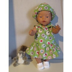 matrozenjurk groen dieren baby born 43cm