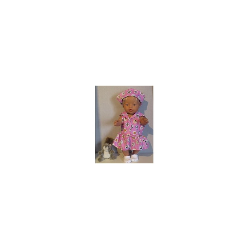 matrozenjurk roze dieren baby born 43cm