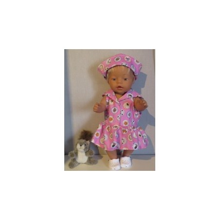 matrozenjurk roze dieren baby born 43cm