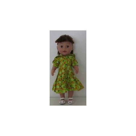 nettejurk groen met bloemen baby born 43cm