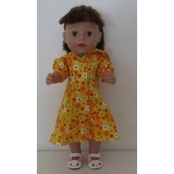 nettejurk geel met bloemen baby born 43cm