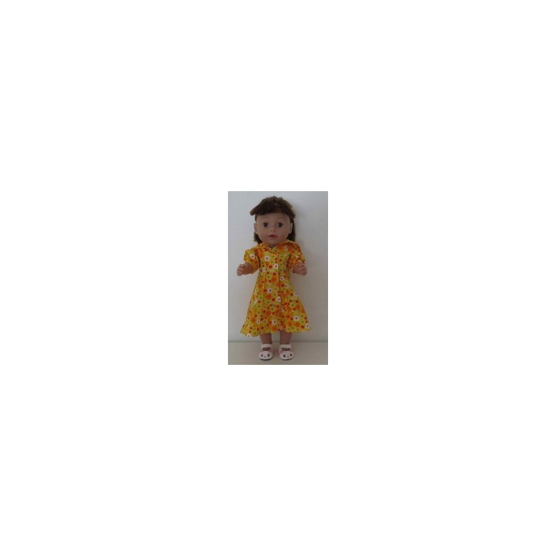 nettejurk geel met bloemen baby born 43cm