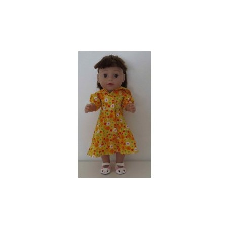 nettejurk geel met bloemen baby born 43cm