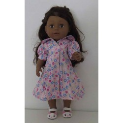 nettejurk roze met bloemen baby born 43cm