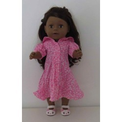 nettejurk roze met bloemen wit baby born 43cm