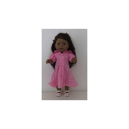 nettejurk roze met bloemen wit baby born 43cm