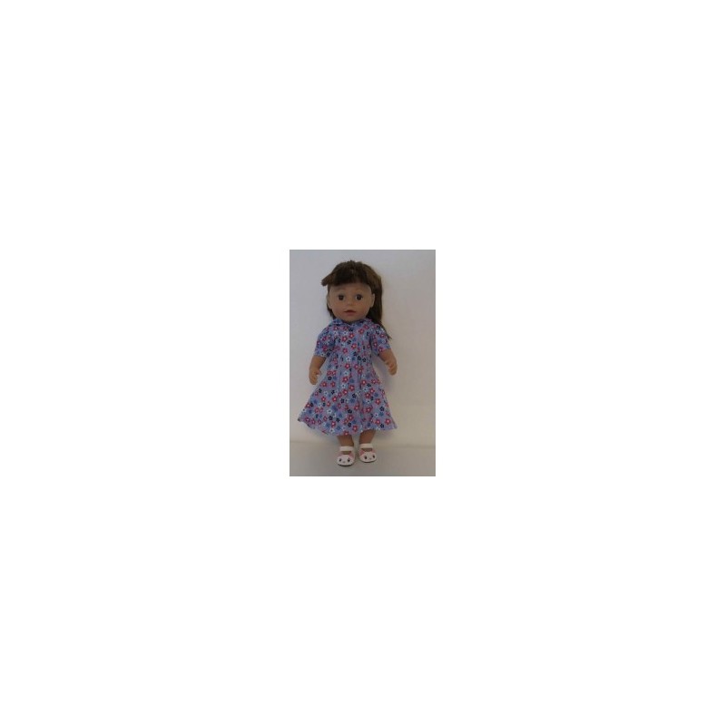 nettejurk blauw met bloemen baby born 43cm
