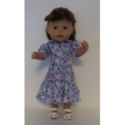 nettejurk lila met bloemen geel baby born 43cm
