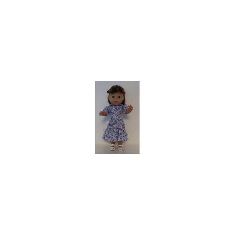 nettejurk lila met bloemen geel baby born 43cm