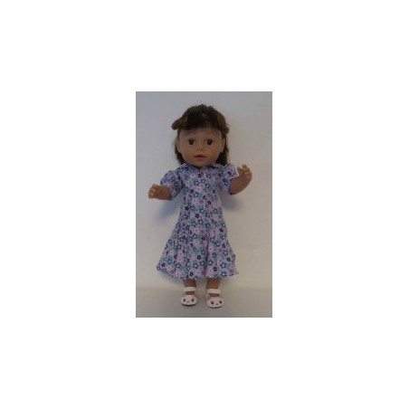 nettejurk lila met bloemen geel baby born 43cm