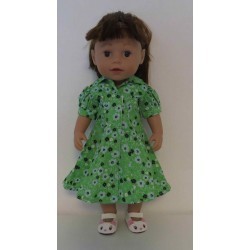 nettejurk groen met bloemen baby born 43cm