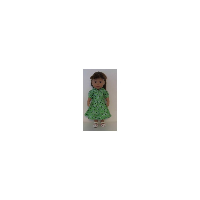 nettejurk groen met bloemen baby born 43cm
