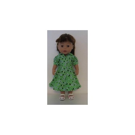 nettejurk groen met bloemen baby born 43cm
