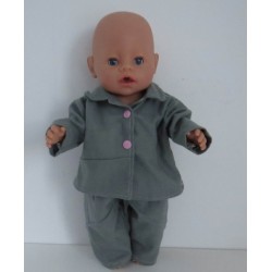 pyjama met roze drukkers baby born 43cm