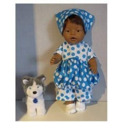 ballonjurk setje blauw polka dots baby born 43cm