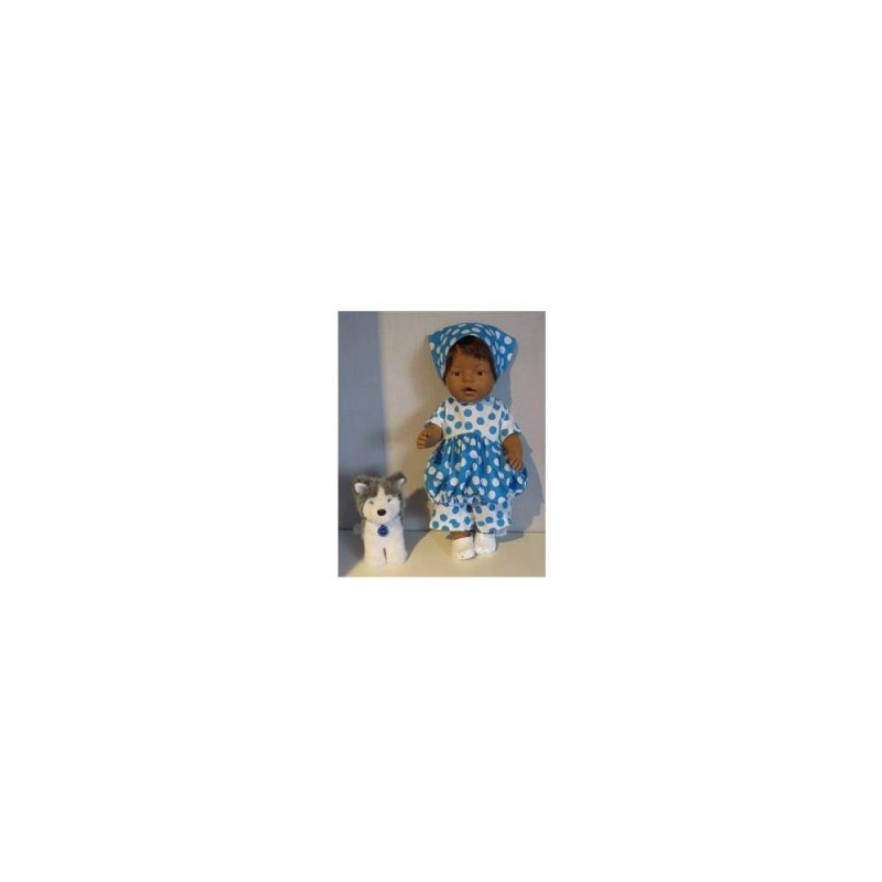 ballonjurk setje blauw polka dots baby born 43cm