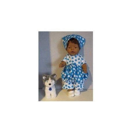 ballonjurk setje blauw polka dots baby born 43cm