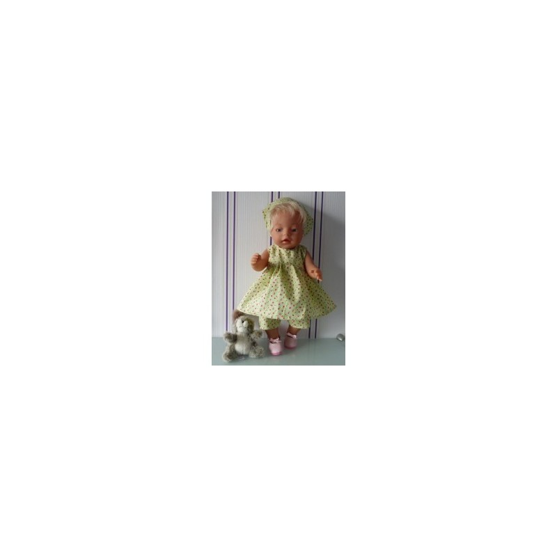 ballonjurk setje groen gebloemd baby born 43cm