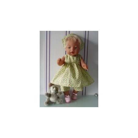 ballonjurk setje groen gebloemd baby born 43cm