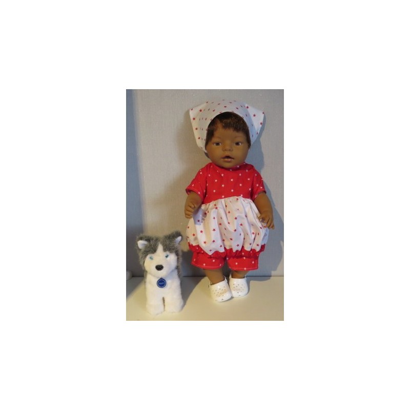 ballonjurk setje rood wit sterren baby born 43cm