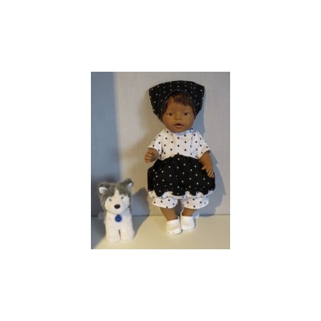 ballonjurk zwart met wit setje baby born 43cm