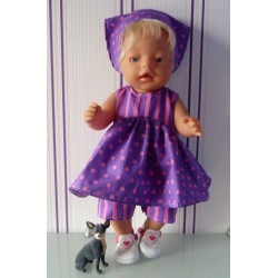 ballonjurk setje roze met lila baby born 43cm