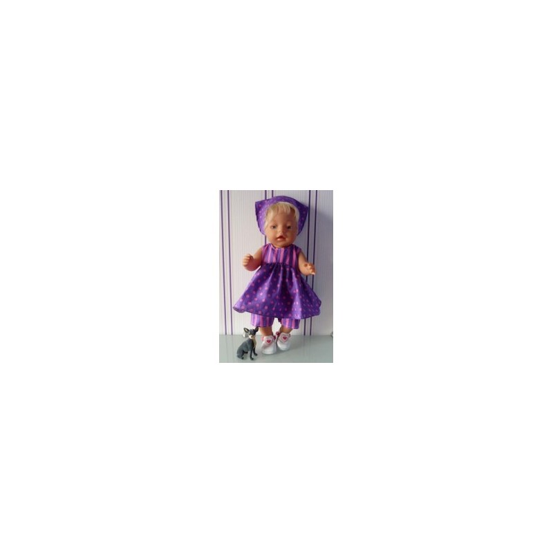 ballonjurk setje roze met lila baby born 43cm