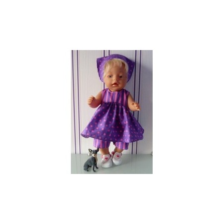 ballonjurk setje roze met lila baby born 43cm