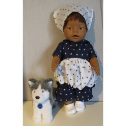 ballonjurk setje blauw wit met sterren  baby born 43cm