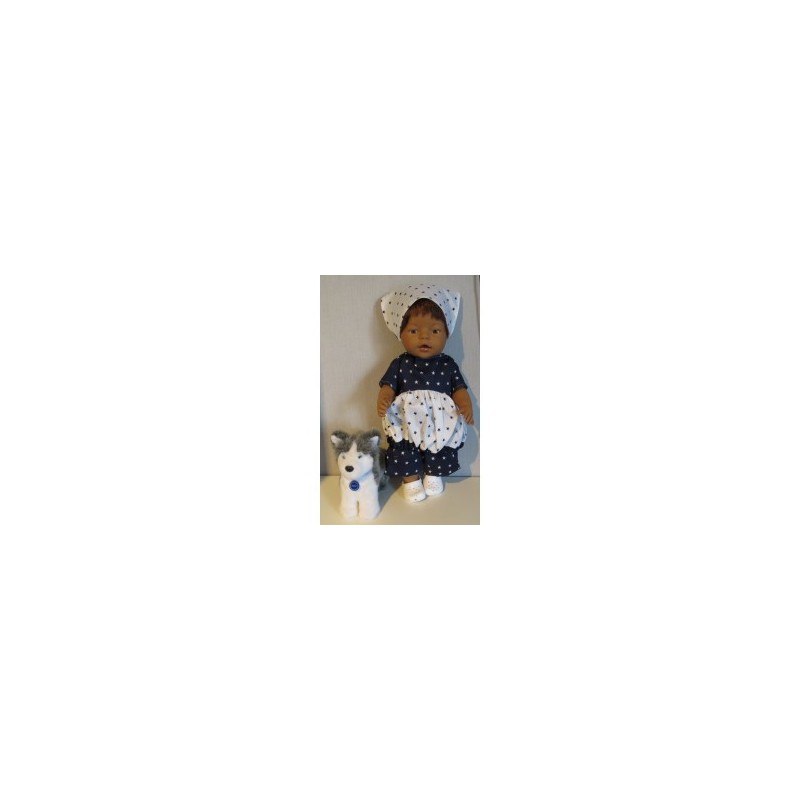 ballonjurk setje blauw wit met sterren  baby born 43cm