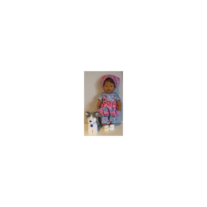 ballonjurk setje roze met groen baby born 43cm