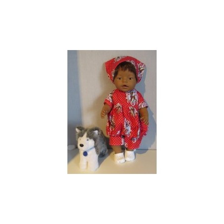 ballonjurk setje rood hertje baby born 43cm