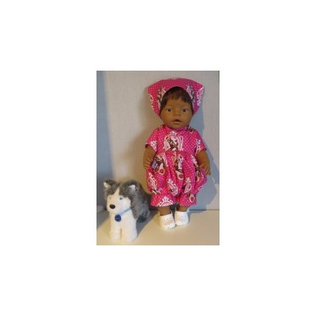 ballonjurk setje hard roze hertje baby born 43cm